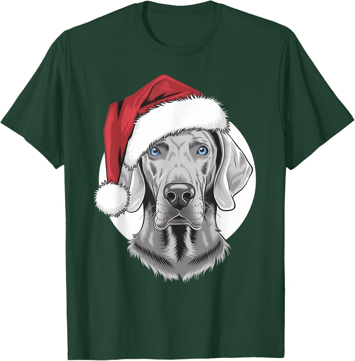 Joyful Weim Santa Dog on Weimaraner Christmas T-Shirt - T-Shirt | Forest