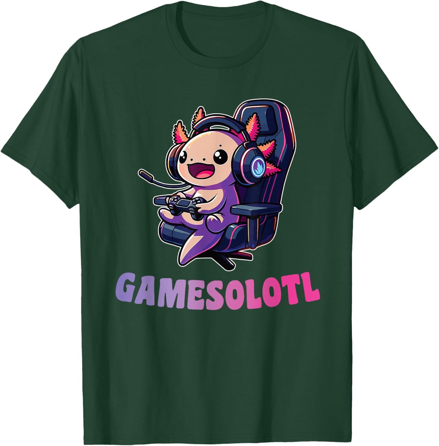 Gamesolotl Funny Axolotl Word Game for Gamer , black T-Shirt - T-Shirt | Forest