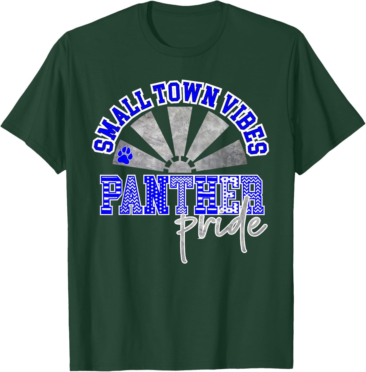 Panther Pride Blue Panthers Small Town Vibes School Spirit T-Shirt - T-Shirt | Forest