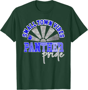 Panther Pride Blue Panthers Small Town Vibes School Spirit T-Shirt - T-Shirt | Forest