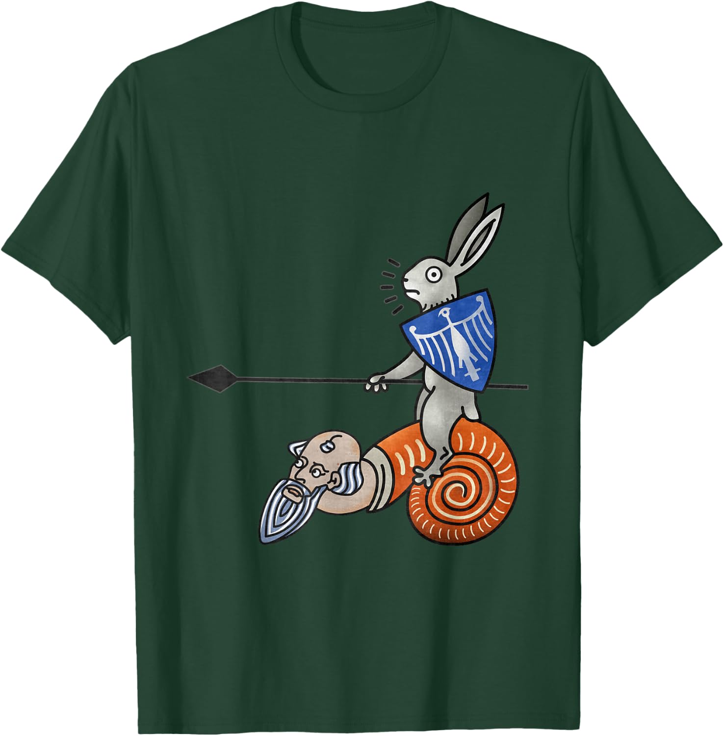 Magnificent jousting rabbit Medieval Marginalia MargiKnights T-Shirt - T-Shirt | Forest