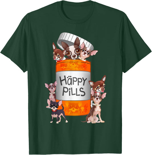 Happy Pills Chihuahua T-Shirt - T-Shirt | Forest