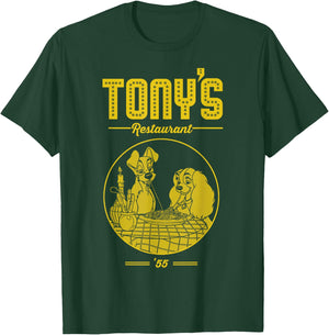 Disney Lady and The Tramp Tony's Restaurant Poster Small T-Shirt - T-Shirt | Forest
