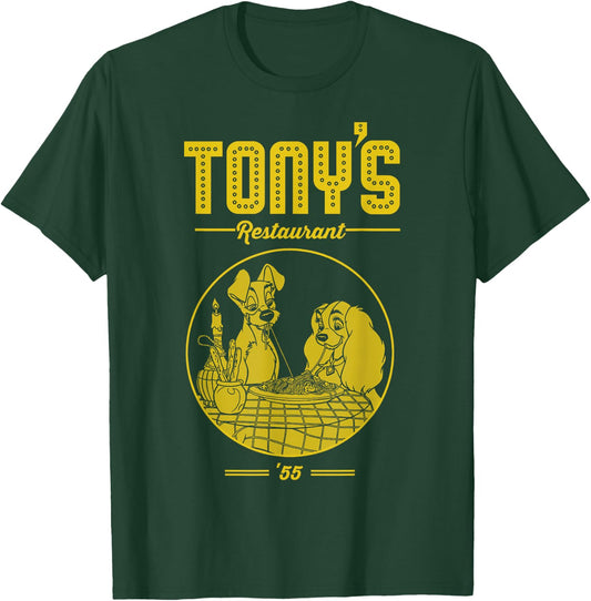 Disney Lady and The Tramp Tony's Restaurant Poster Small T-Shirt - T-Shirt | Forest