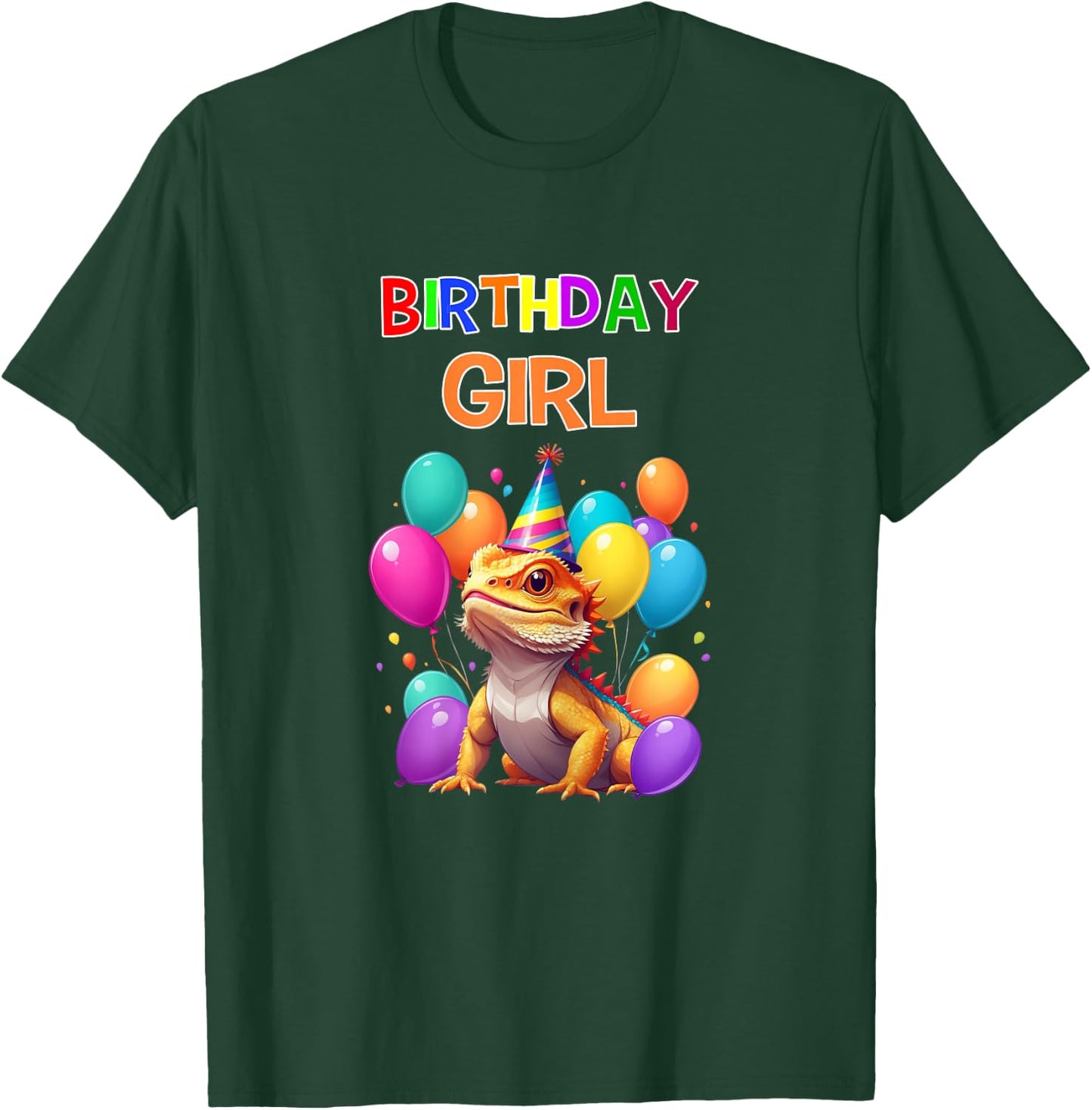 Bearded Dragon Birthday Girl Shirt Lizard Girls Birthday T-Shirt - T-Shirt | Forest