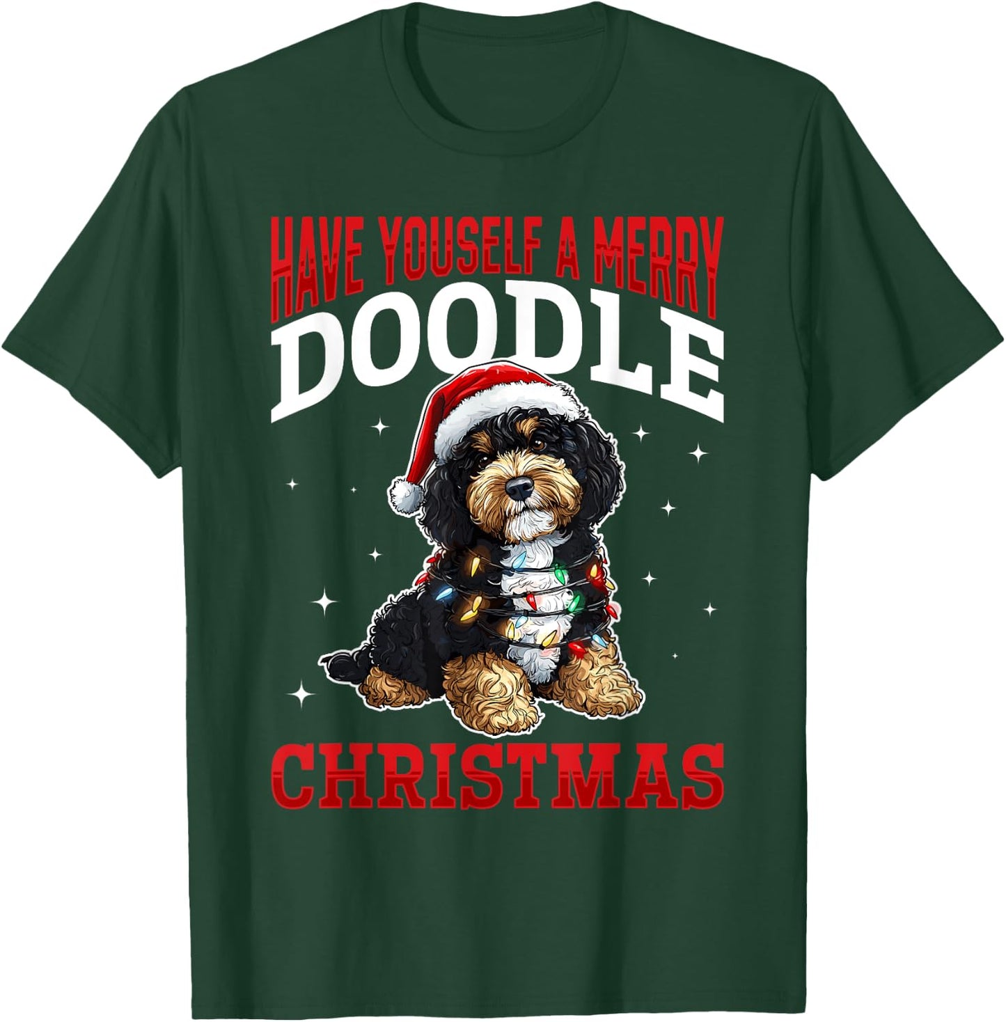 Bernedoodle Christmas Dog Breed Have Yourself a Merry Doodle Men Women Kids T-Shirt - T-Shirt | Forest