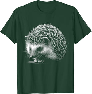 Hedgehog Lover Art , -Adults, Black, Small, Short Sleeve T-Shirt - T-Shirt | Forest