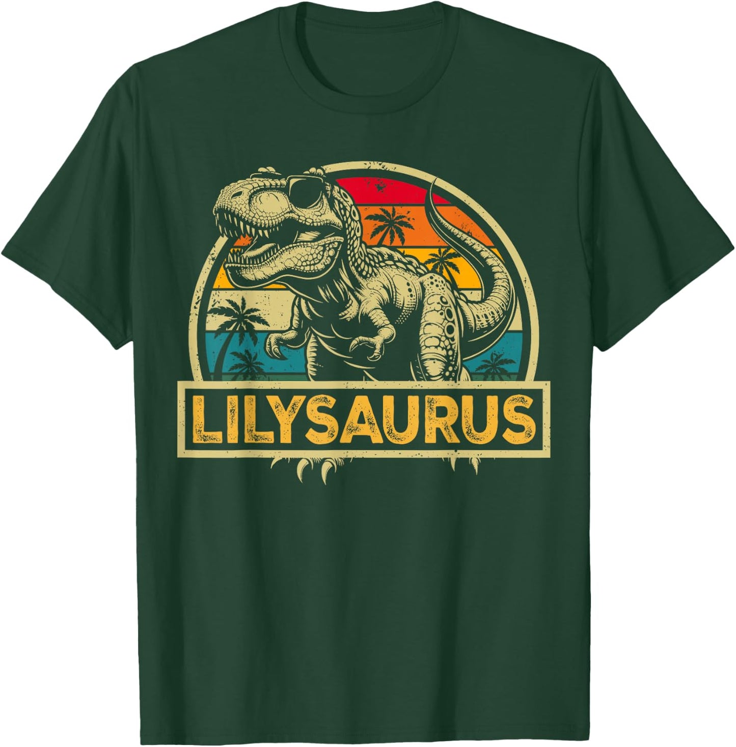 Lilysaurus T Rex Dinosaur Lily Saurus Family Matching T-Shirt - T-Shirt | Forest