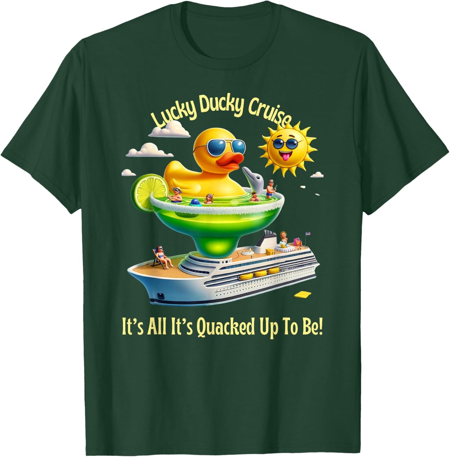 Lucky Ducky Margarita Cruise Funny Cruise T-Shirt - T-Shirt | Forest