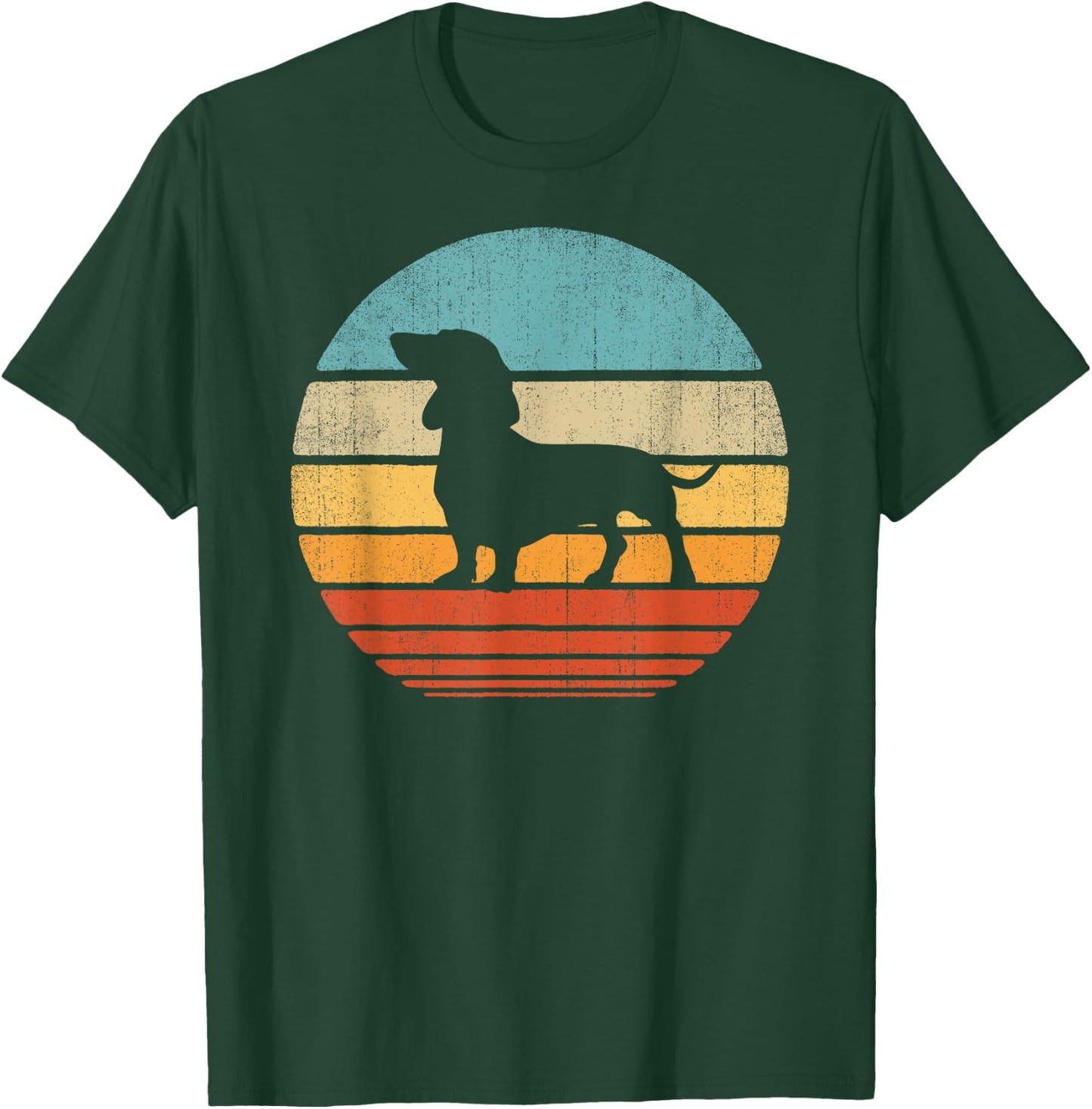 Dachshund Retro Vintage 60s 70s Sunset Wiener Dog Lovers Men T-Shirt - T-Shirt | Forest