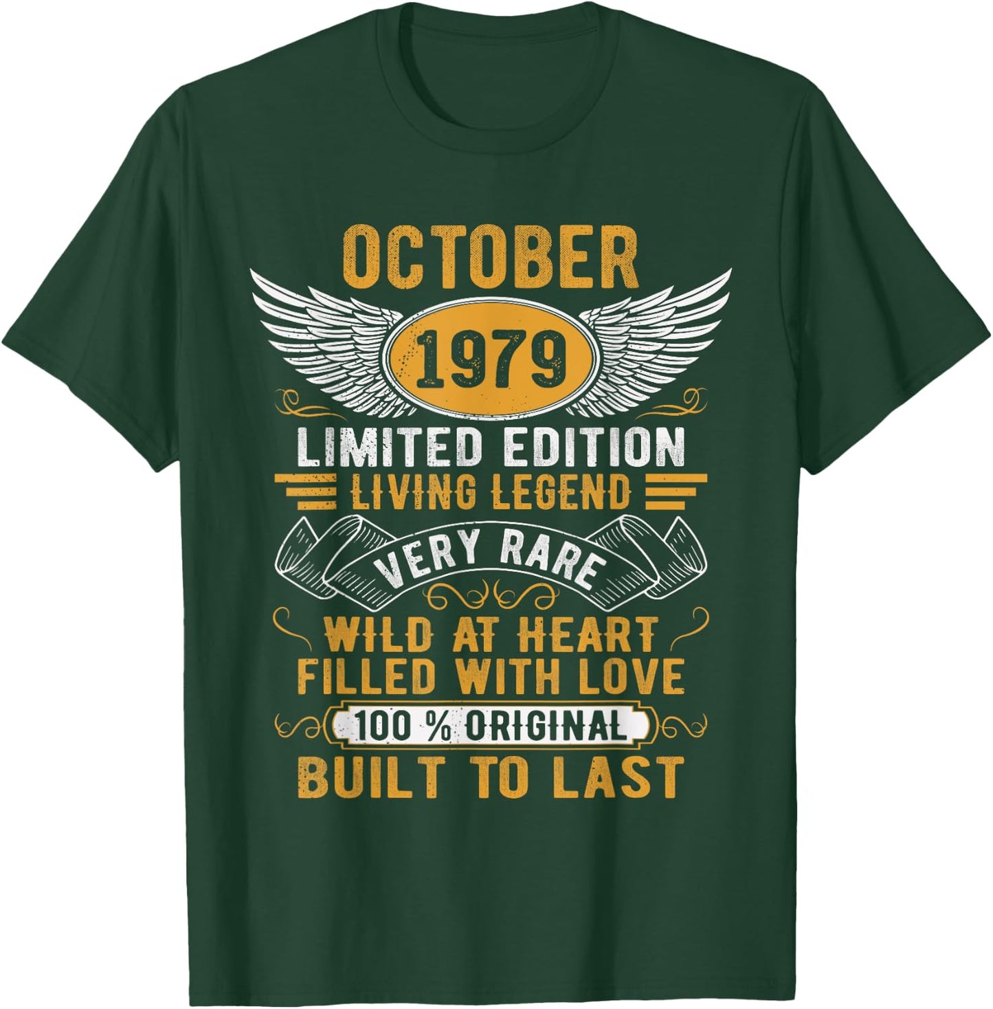 Legend Born In October 1979 Vintage Birthday T-Shirt - T-Shirt | Forest