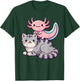 Anime Kawaii Axolotl Cat Kitten , Small, Black T-Shirt - T-Shirt | Forest