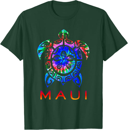 Maui: Hawaii Sea Vivid Turtle, Hawaiian T-Shirt - T-Shirt | Forest
