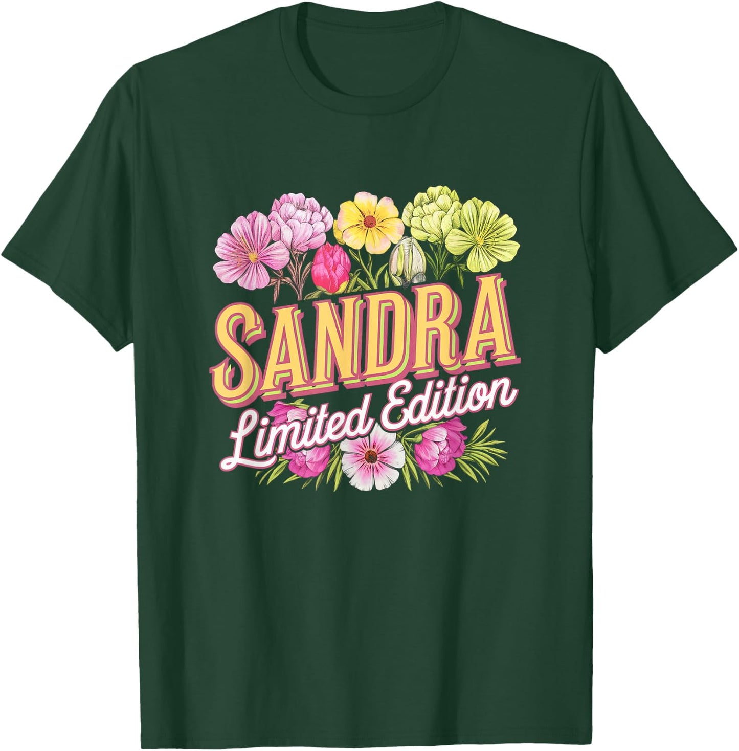 Sandra Limited Edition Vintage Custom Name Wife Grandma T-Shirt - T-Shirt | Forest