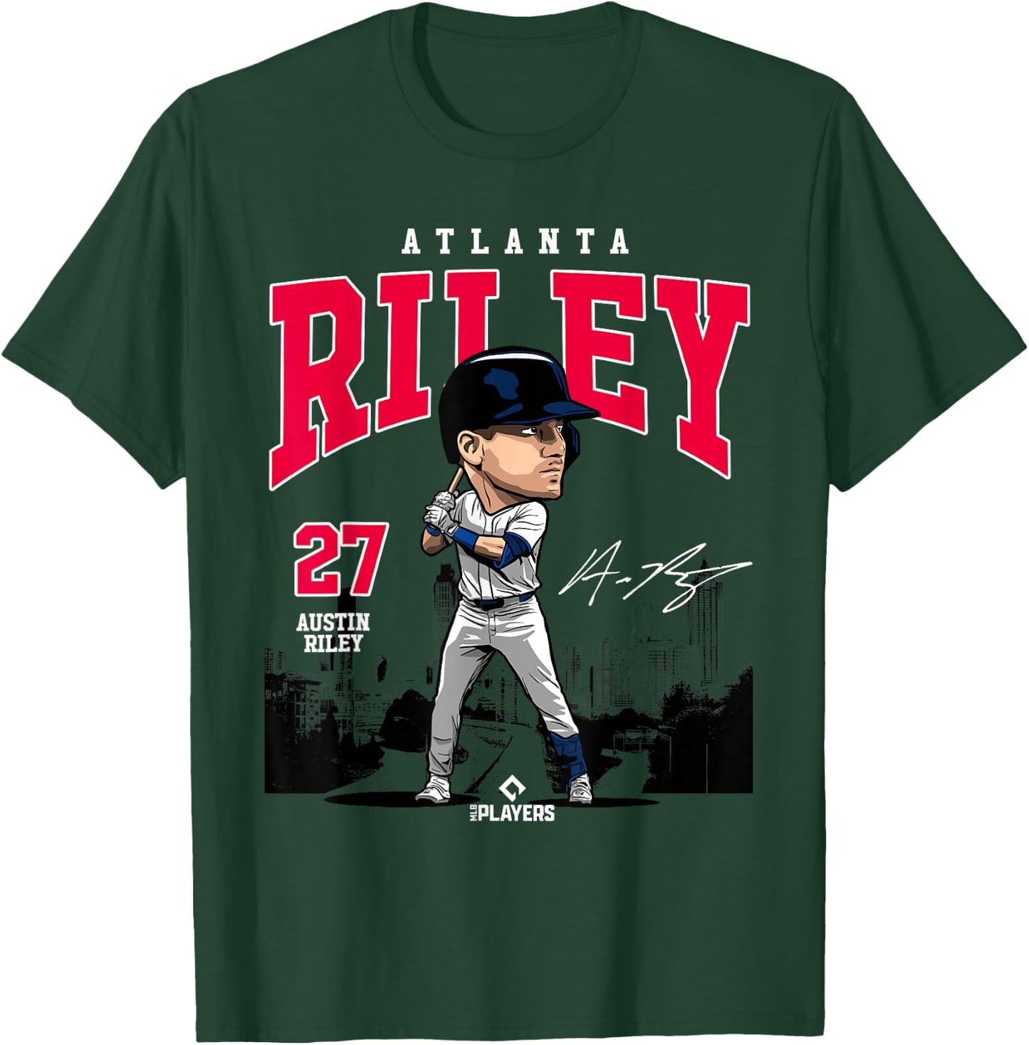Austin Riley | Atlanta Baseball MLB Players | MLBRIL4048 T-Shirt - T-Shirt | Forest