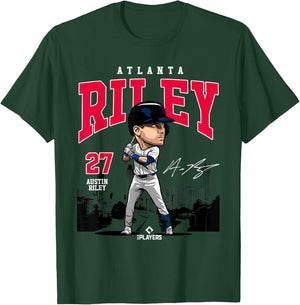Austin Riley | Atlanta Baseball MLB Players | MLBRIL4048 T-Shirt - T-Shirt | Forest