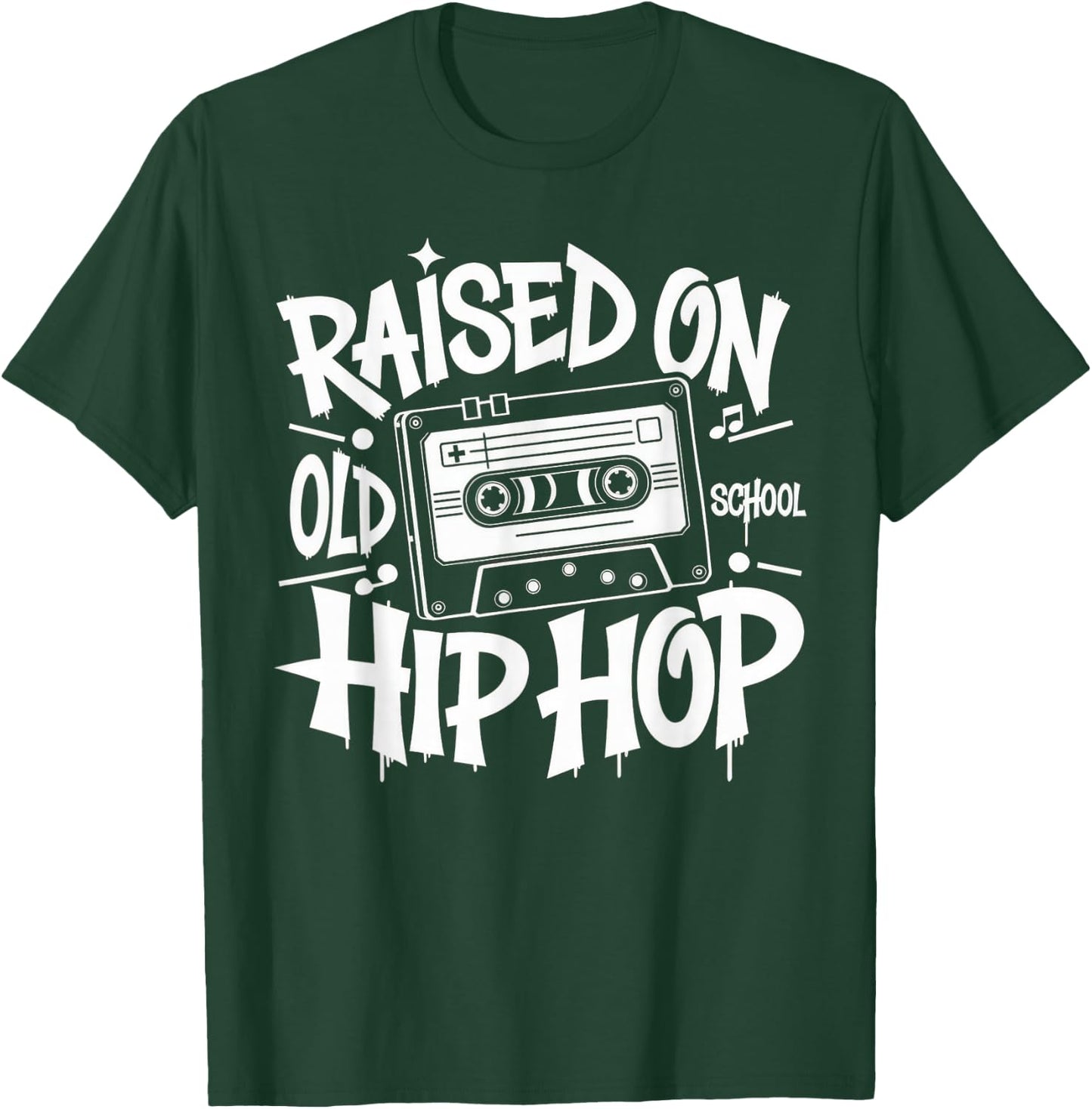 Raised ON Old School Graffiti Rap Hip HOP Cassette T-Shirt - T-Shirt | Forest