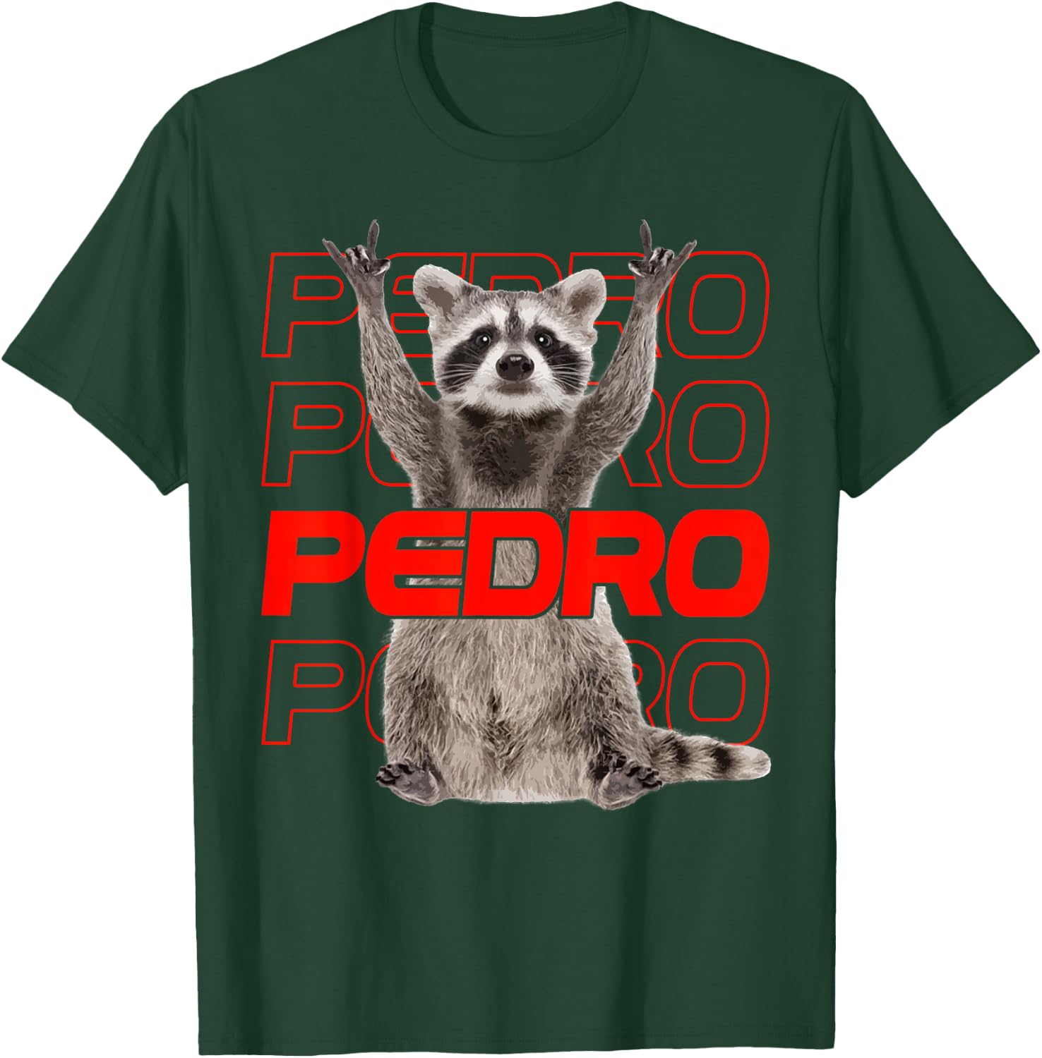 Pedro Pedro Raccoon X Meme Racoon Pedro Party Outfit , black T-Shirt - T-Shirt | Forest