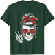 Messy Bun Skeleton Skull Leopard Bandana Fashion T-Shirt - T-Shirt | Forest