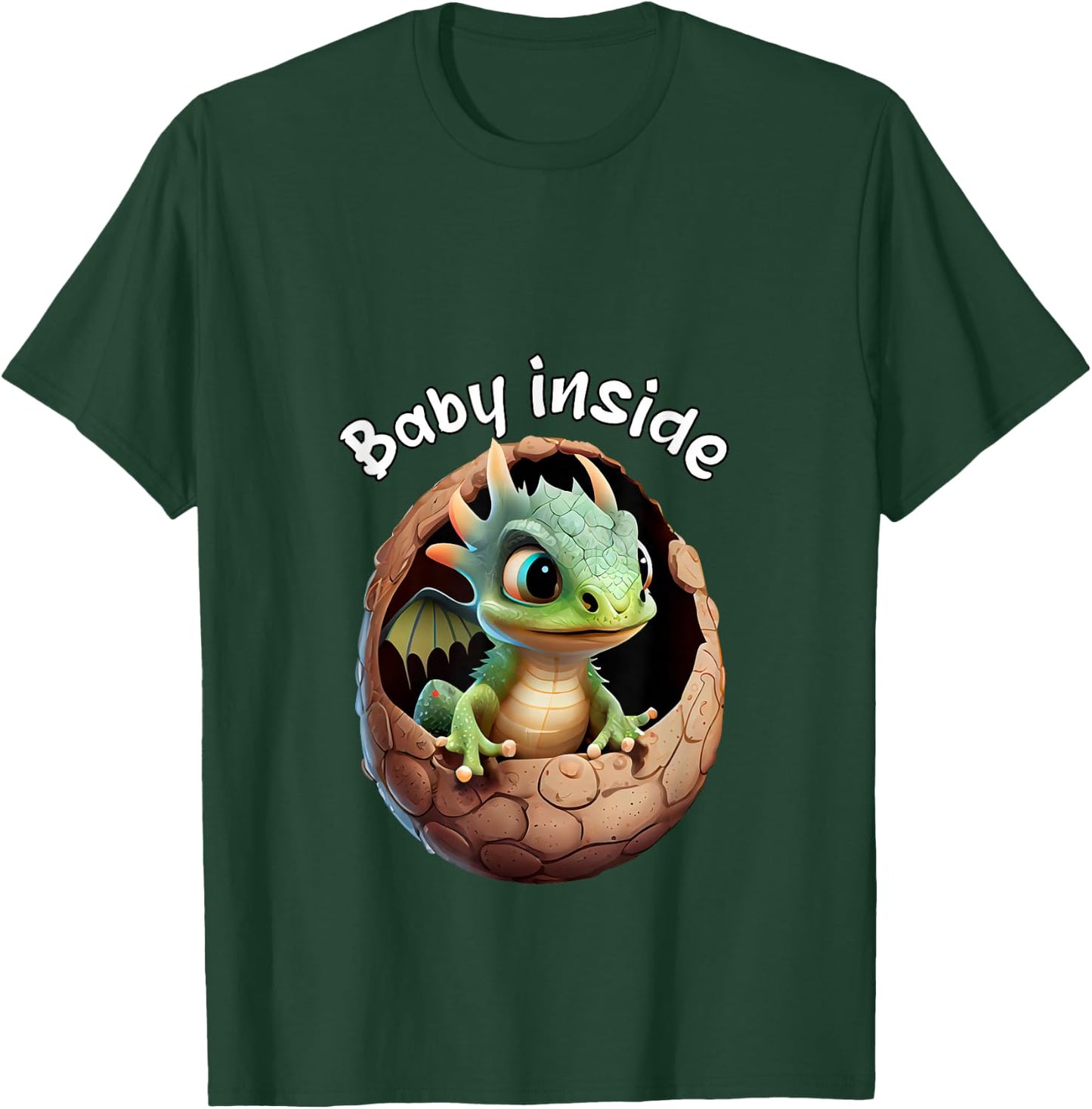 Baby Inside. Baby cute Dragon In Eggshell. Funny Baby T-Shirt - T-Shirt | Forest