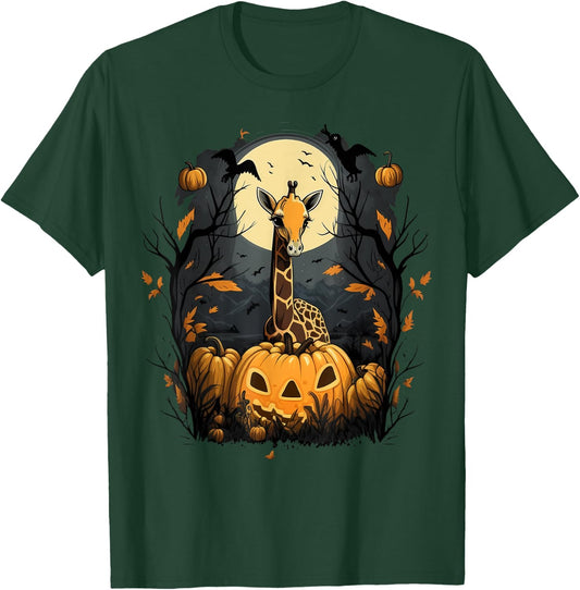 Pumpkin Giraffe Costume on Giraffe Halloween T-Shirt - T-Shirt | Forest