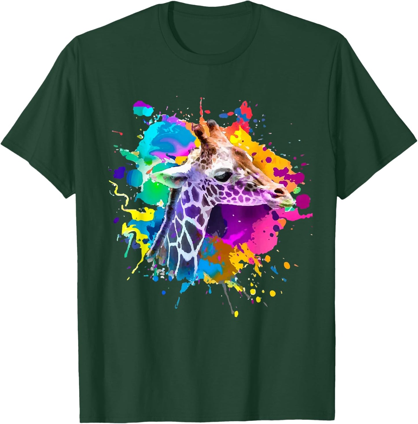 Colorful Giraffe Graphic Cute Giraffe cool Animal lover T-Shirt - T-Shirt | Forest