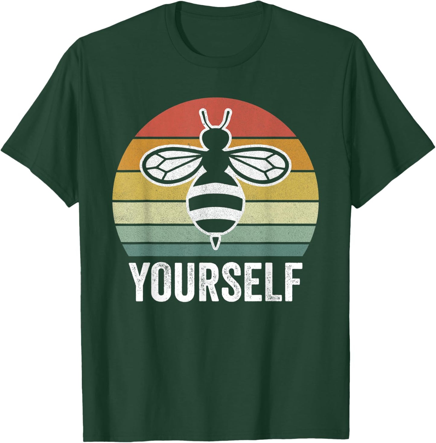 Retro Be Yourself Bee Shirt Funny Bee Lover Gifts Beekeeper T-Shirt - T-Shirt | Forest