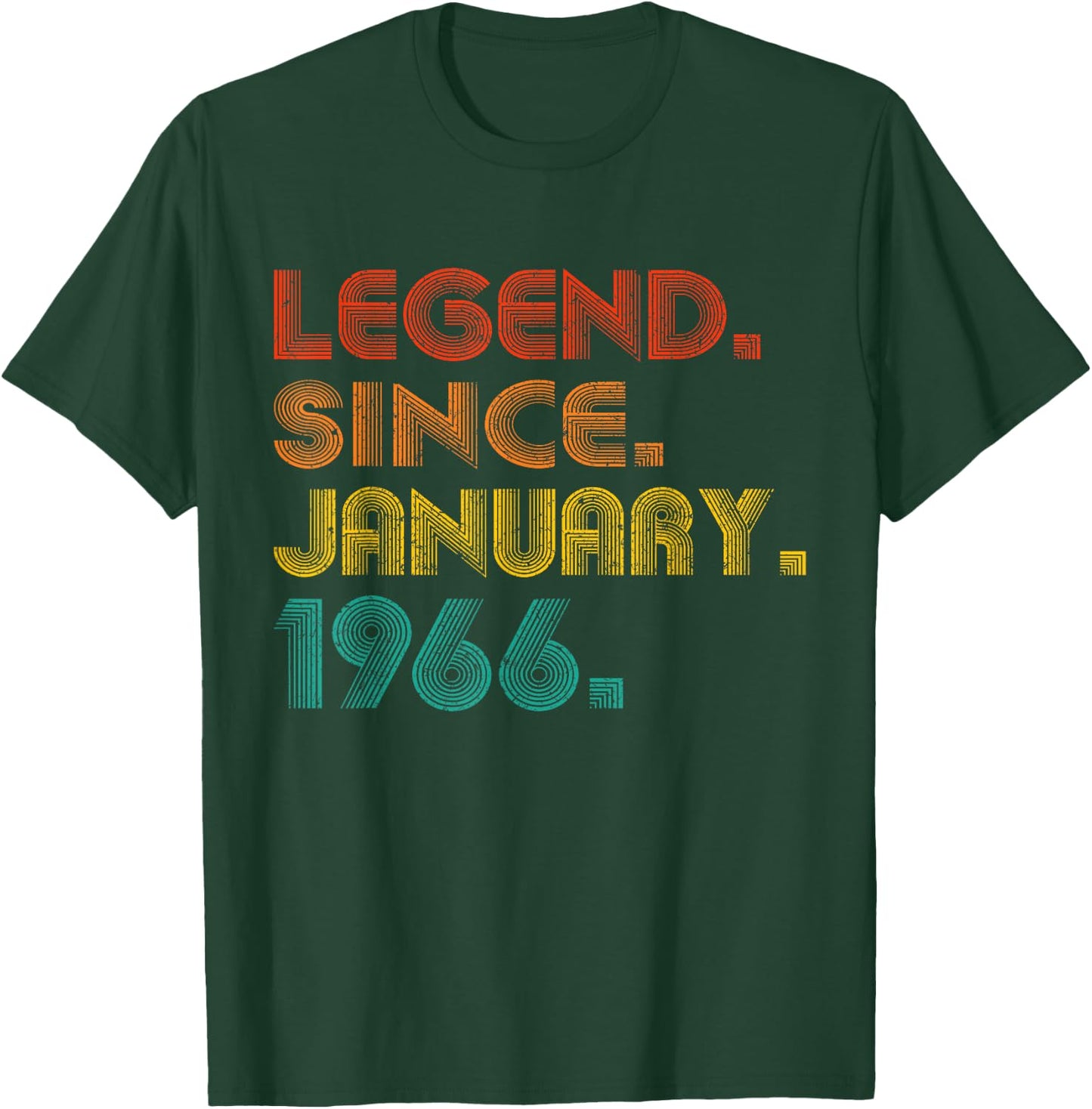 Legend Since January 1966 Men Women Birthday 1966 Vintage T-Shirt - T-Shirt | Forest