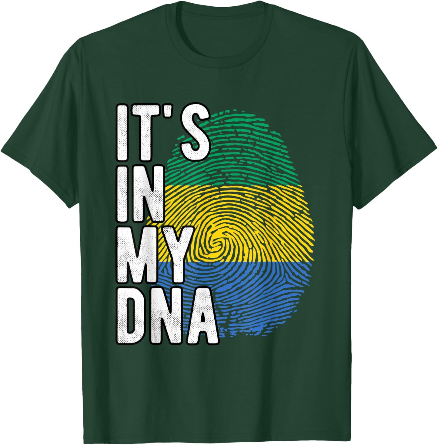 Funny it's in my DNA Gabon flag Fingerprint T-Shirt - T-Shirt | Forest