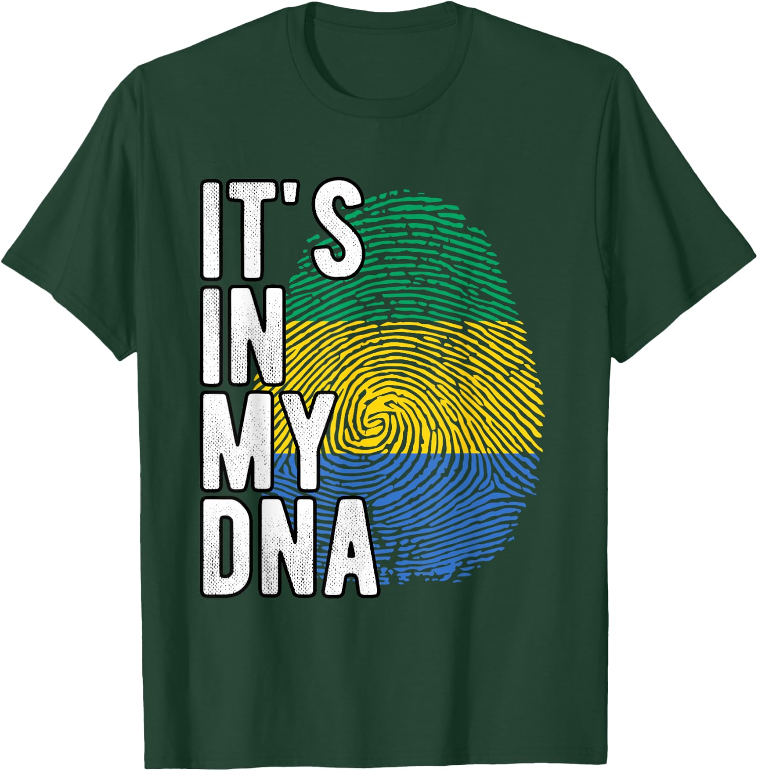 Funny it's in my DNA Gabon flag Fingerprint T-Shirt - T-Shirt | Forest