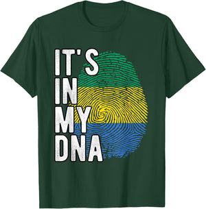 Funny it's in my DNA Gabon flag Fingerprint T-Shirt - T-Shirt | Forest