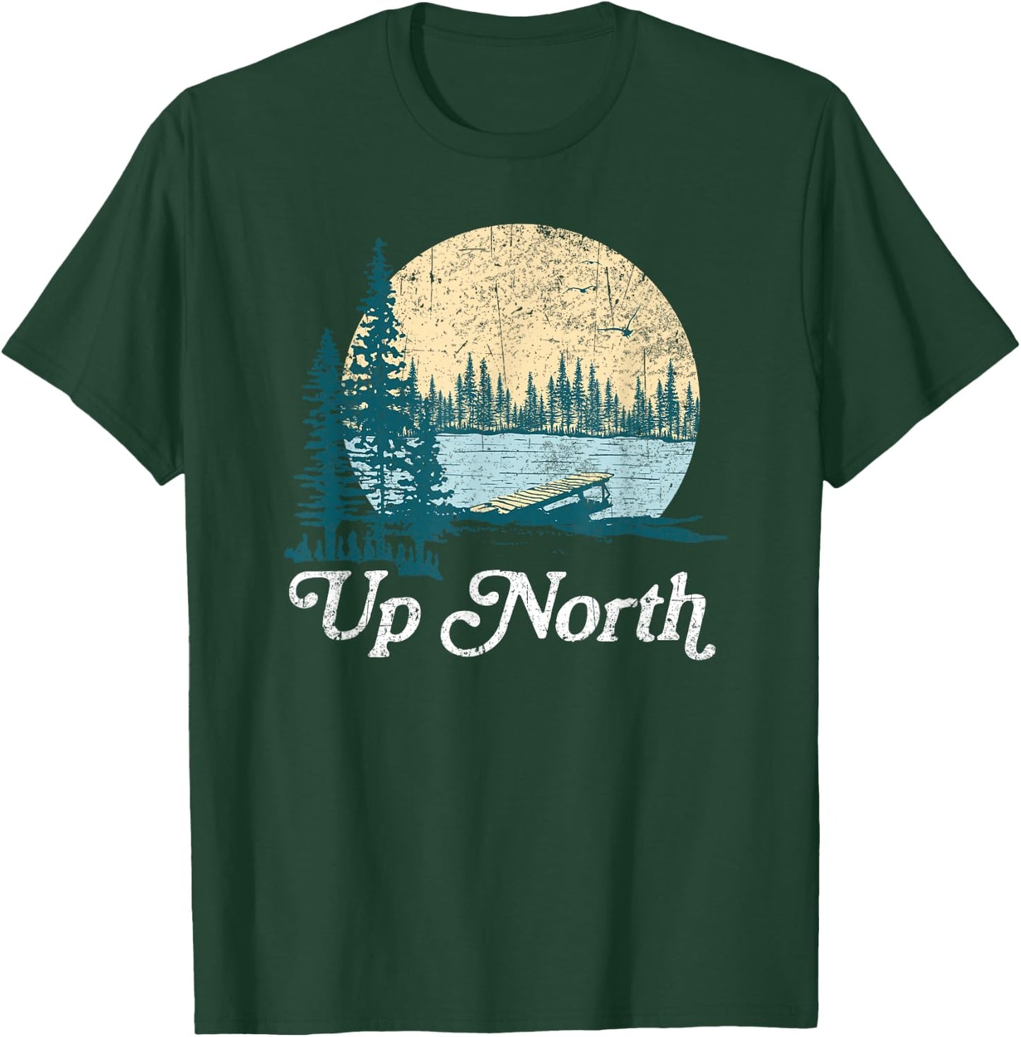 GLL Women's Retro Nature , Grey, Small, Short Sleeve, Classic Fit, Cotton 90% Polyester 10% T-Shirt - T-Shirt | Forest