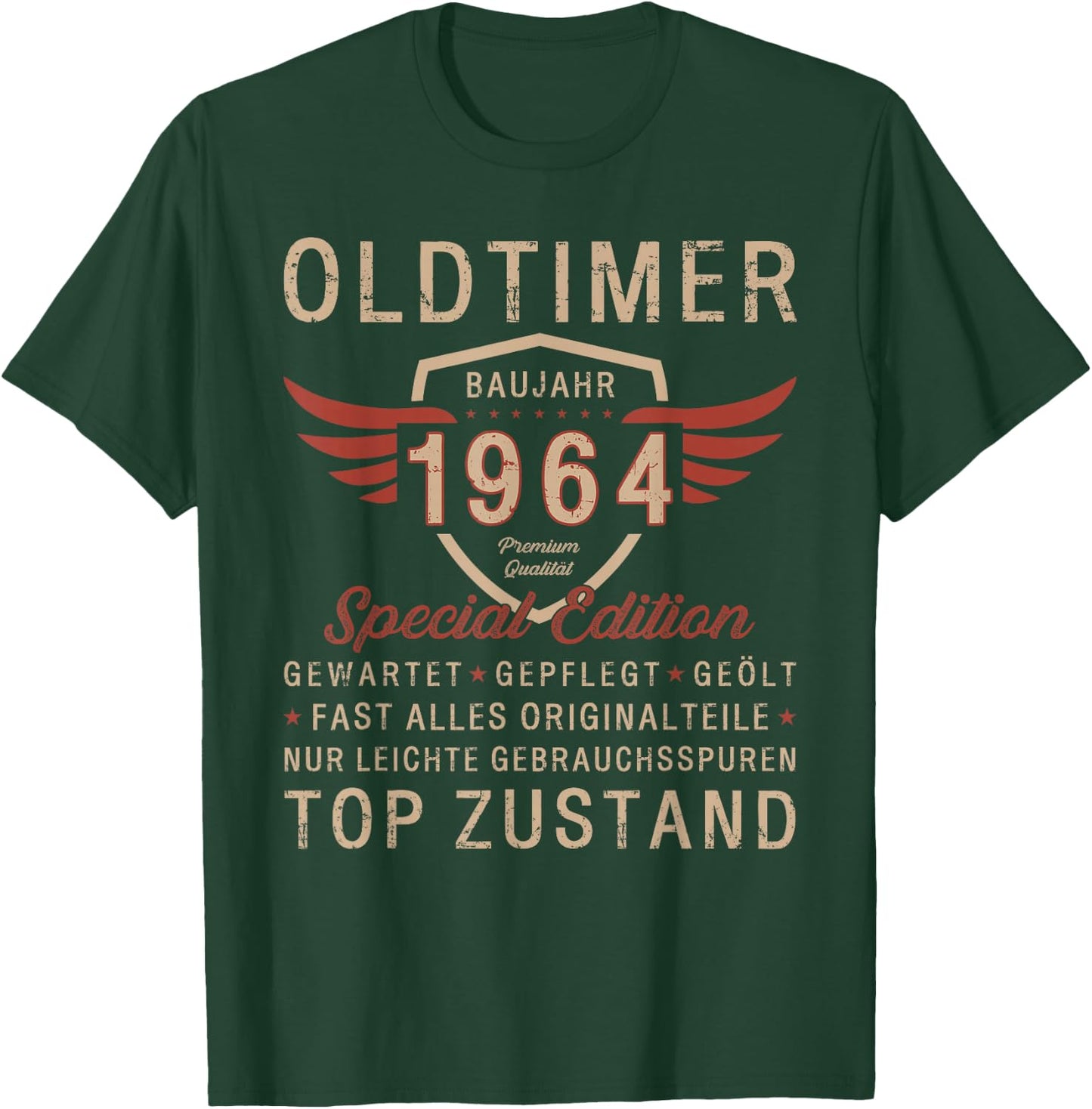 60th Birthday Gift Vintage 1964 Vintage Funny , black T-Shirt - T-Shirt | Forest