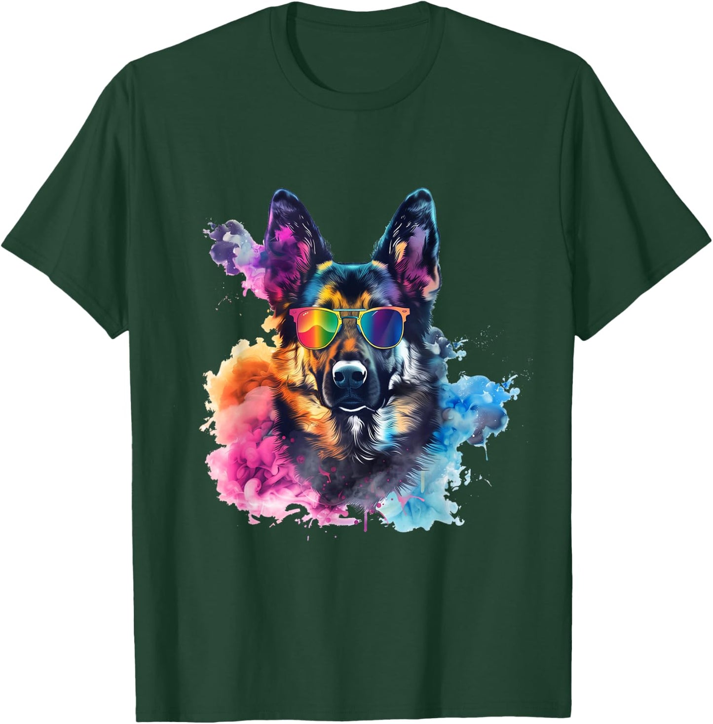 Vibrant German Shepherd Coolness T-Shirt - T-Shirt | Forest