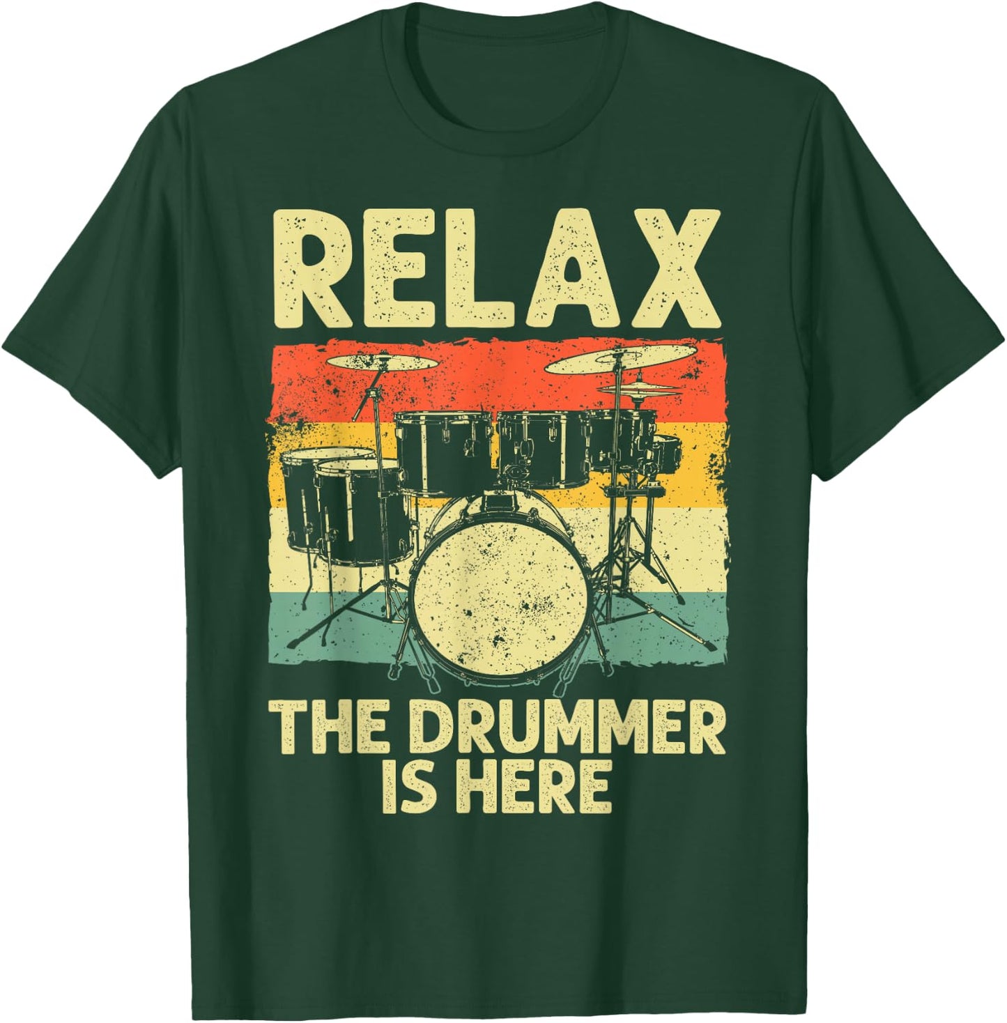 Funny Drumming Art Women Drumline Drum Set Drummer T-Shirt - T-Shirt | Forest