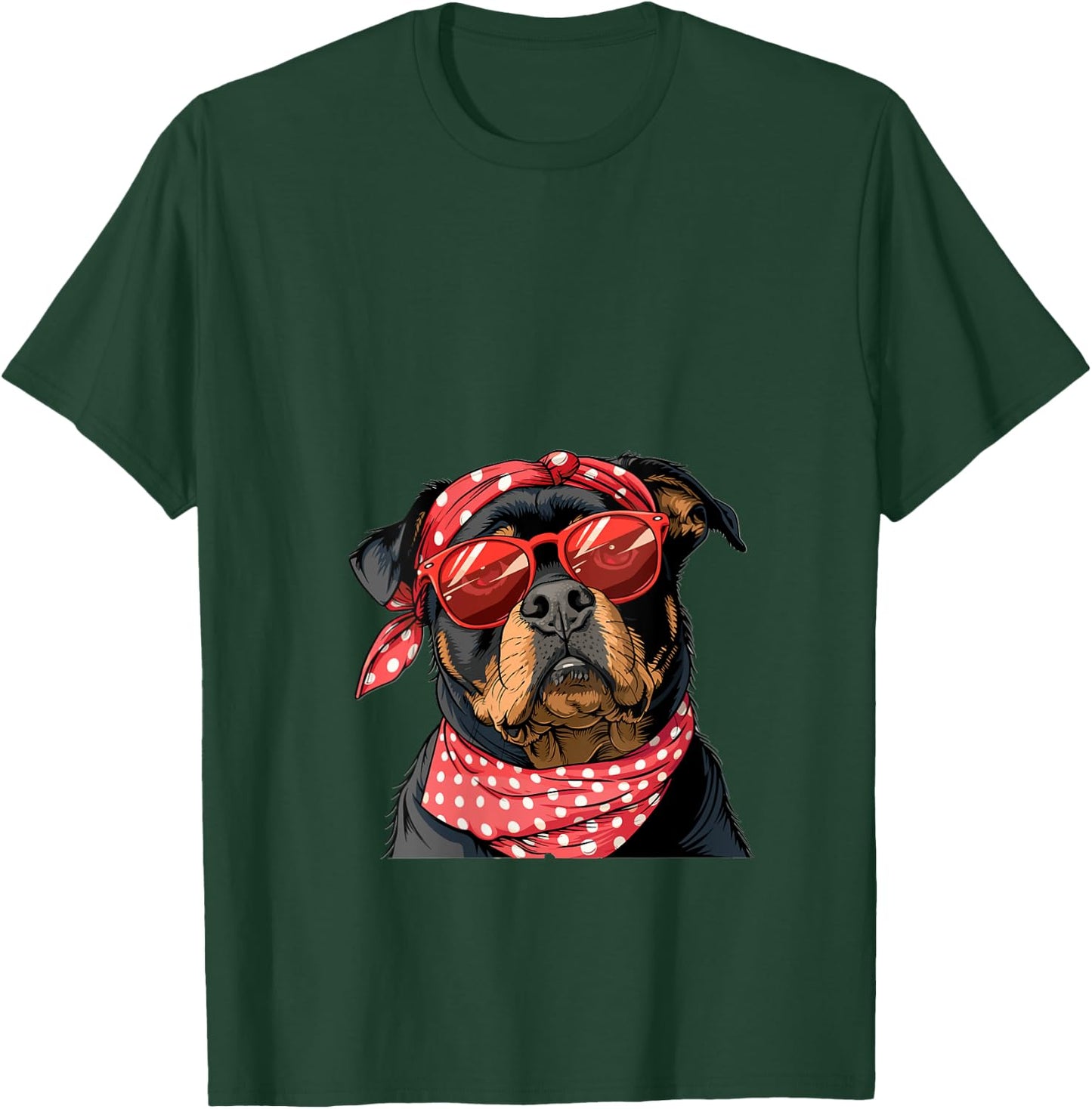 Rottweiler Rottie Dog Mom Bandana Mothers Day Graphic V-Neck T-Shirt - T-Shirt | Forest