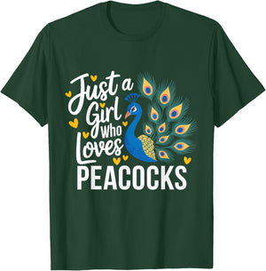 Funny Just A Girl Who Loves Peacocks T-Shirt - T-Shirt | Forest