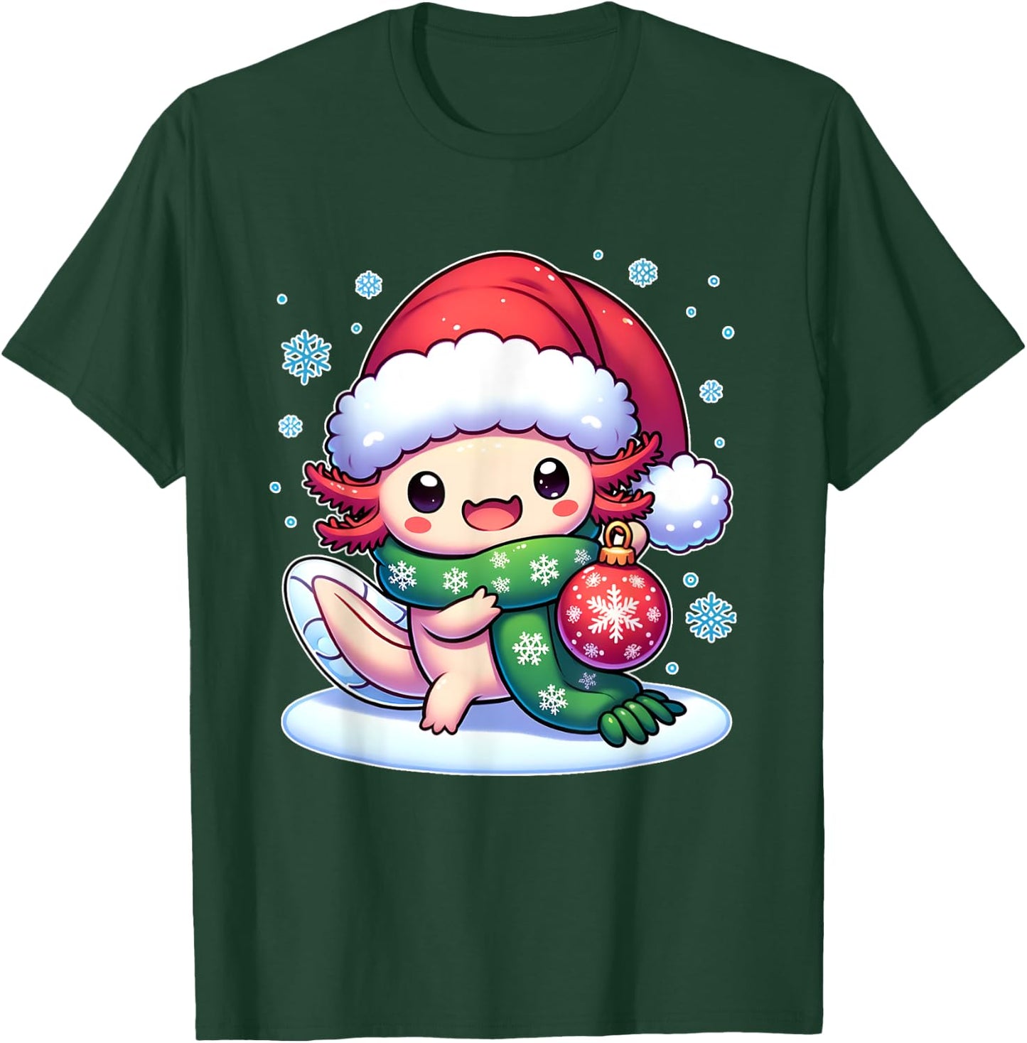 Santa axolotl Funny cute xmas funny christmas T-Shirt - T-Shirt | Forest