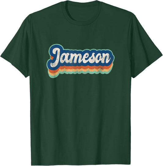 Jameson First Name Boy Vintage Style 70s 80s Personalized T-Shirt - T-Shirt | Forest