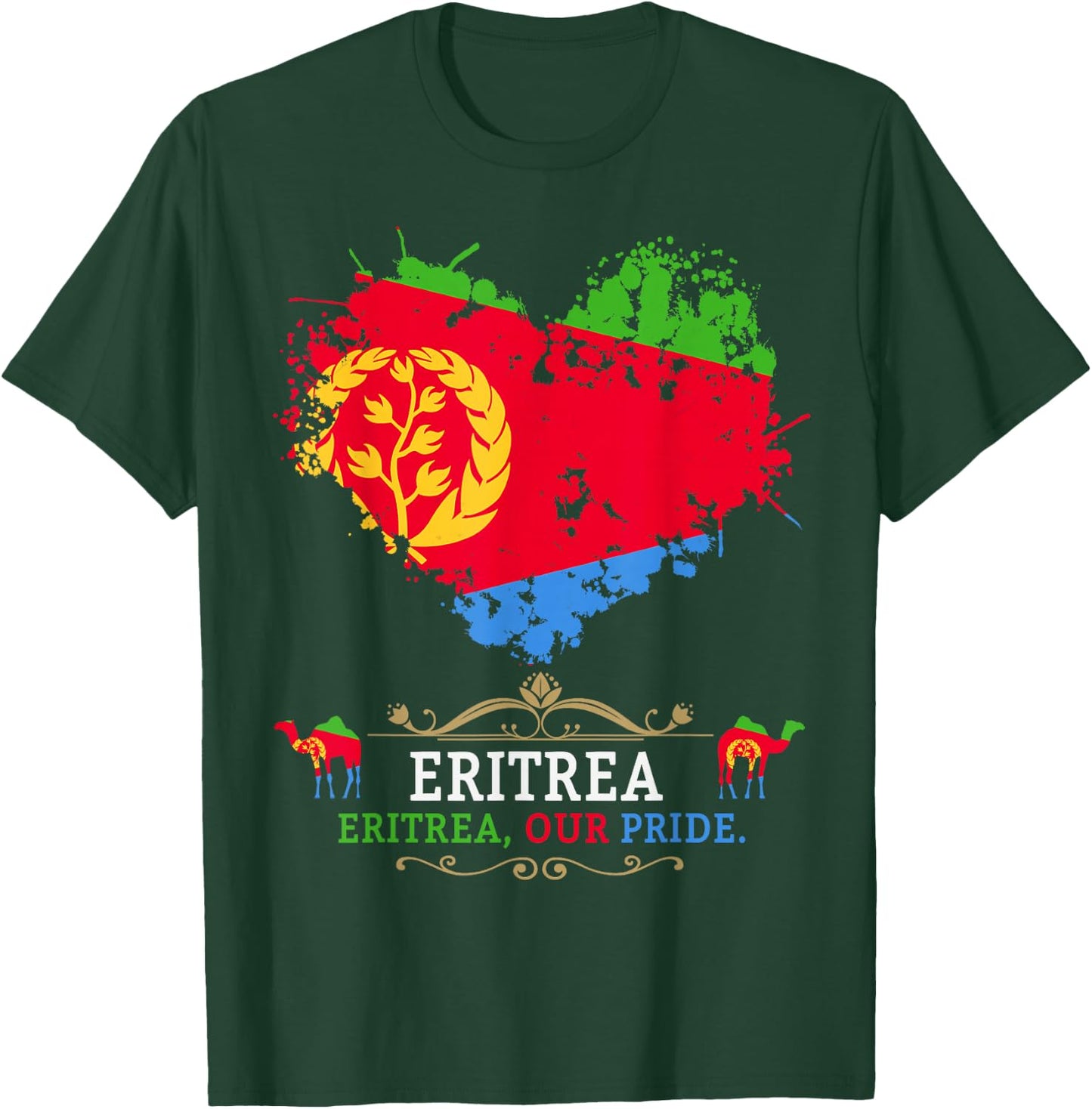 Eritrea Flag Outfit Ideas For Kids & Camel Eritrean Flag T-Shirt - T-Shirt | Forest