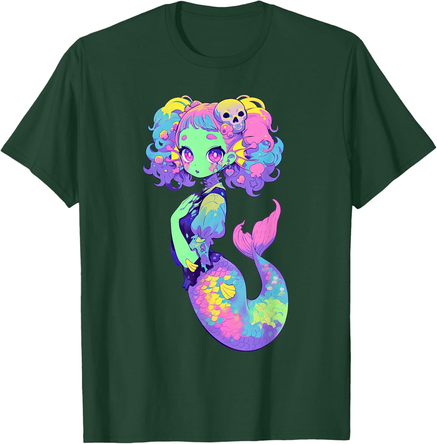 Kawaii Pastel Goth Creepy Cute Witchy Zombie Mermaid T-Shirt - T-Shirt | Forest
