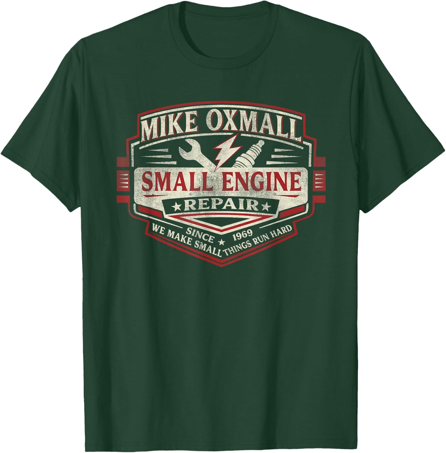 Mike Oxmall Retro Style Funny Name Pun Joke Graphic T-Shirt - T-Shirt | Forest