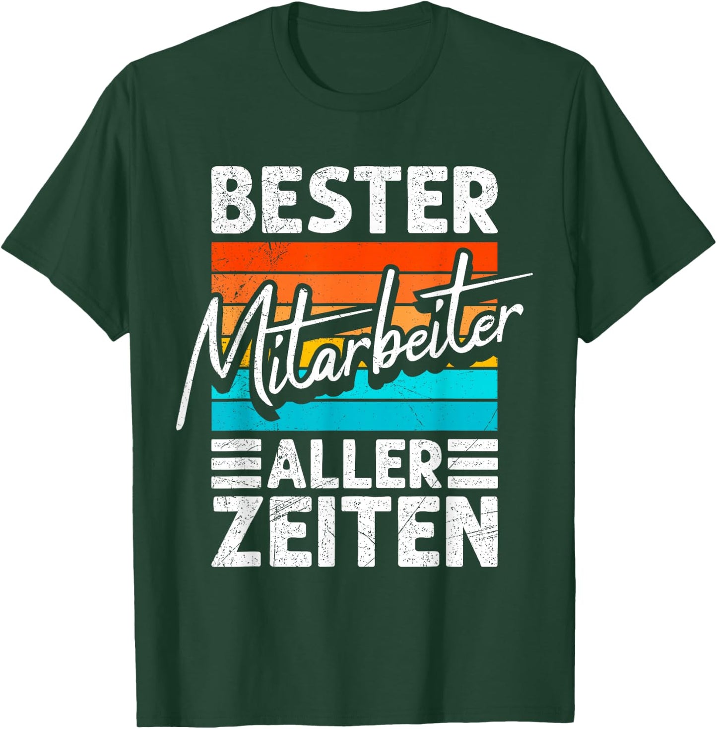 Farewell with German Text "Bester Mitarbeiter aller Zeit", black T-Shirt - T-Shirt | Forest