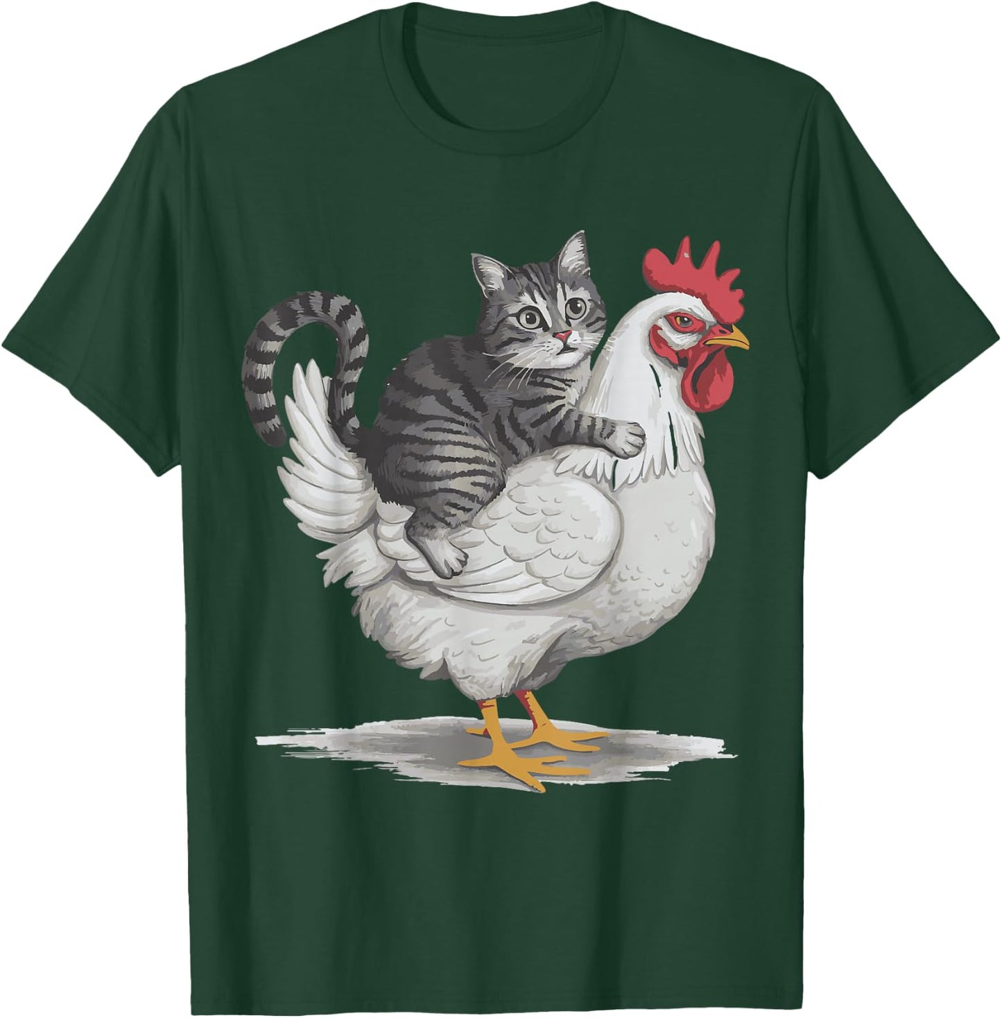 Cat Riding Chicken T-Shirt - T-Shirt | Forest