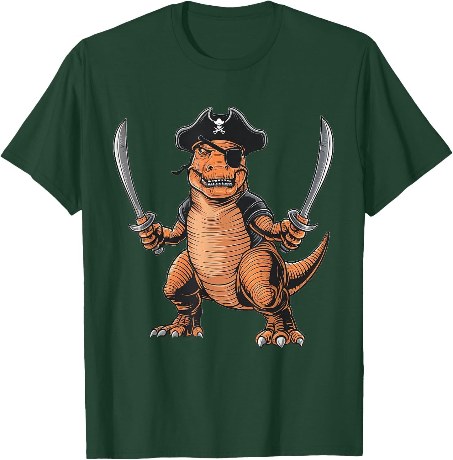 Pirate Dinosaur T Rex Funny Halloween Tyrannosaurus Costume T-Shirt - T-Shirt | Forest
