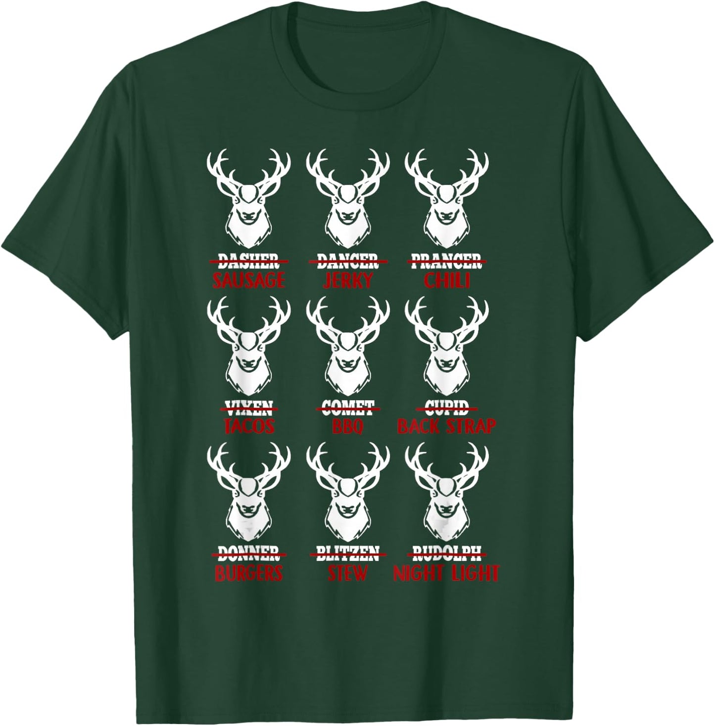 Funny Christmas Deer Bow Hunting Santa Men Women Hunter T-Shirt - T-Shirt | Forest