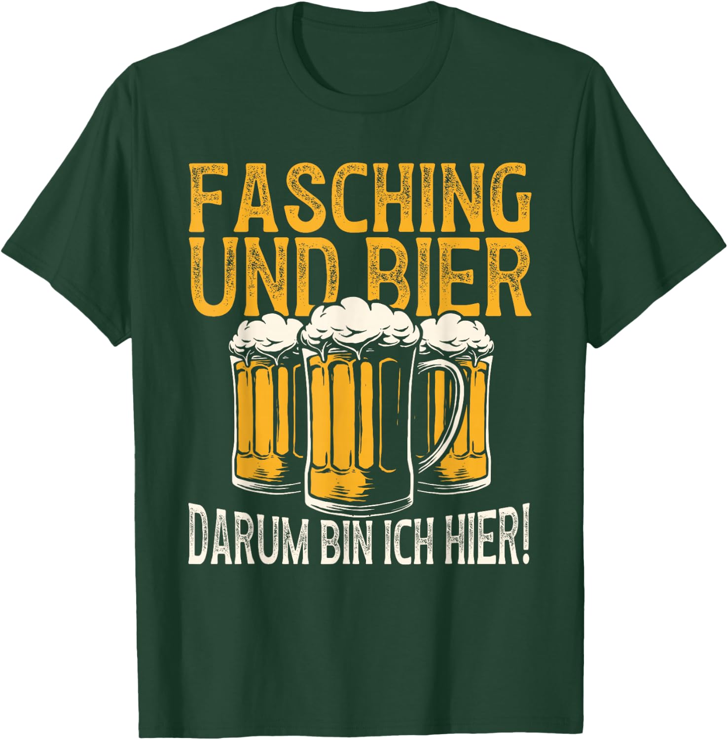 Fasching Und Bier Darum Bin Ich Hier Carnival Costume Men's , black T-Shirt - T-Shirt | Forest
