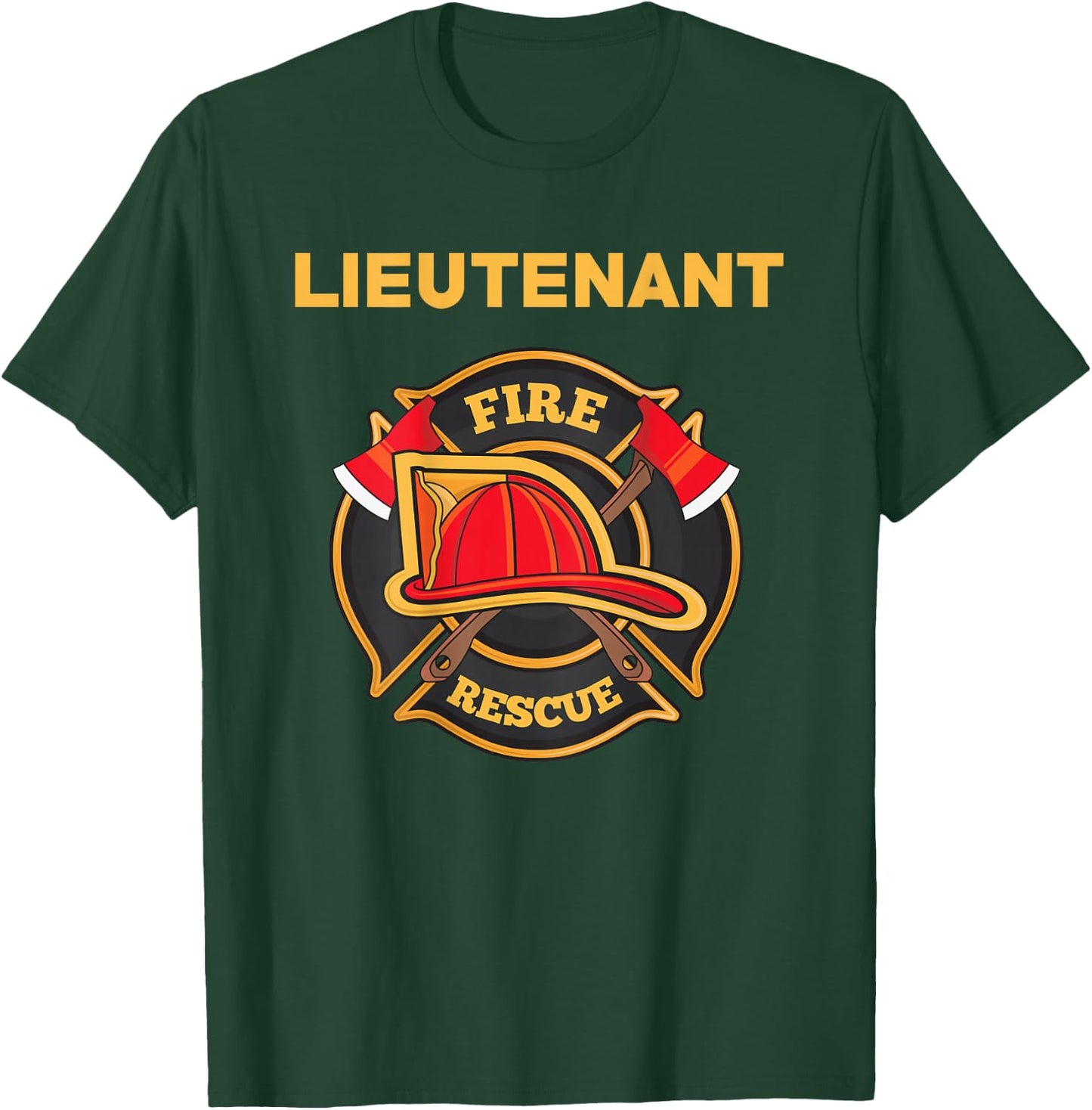 Fire Rescue Lieutenant Department for Firefighters T-Shirt - T-Shirt | Forest