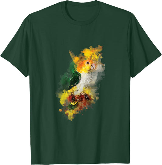 Watercolor Caique Parrot T-Shirt - T-Shirt | Forest