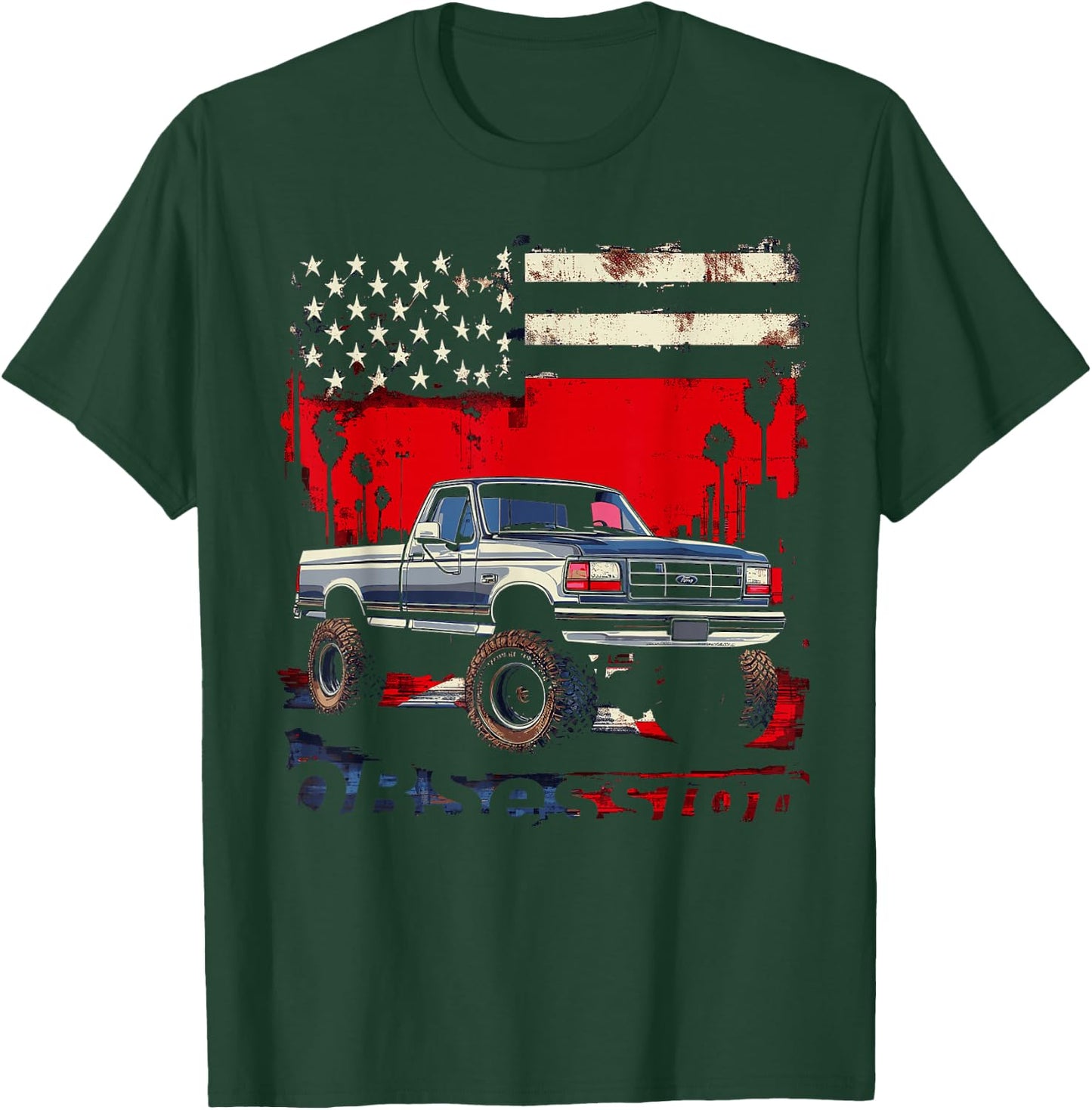 OBS Single Cab Old Body Style Retro Powerstroke Diesel Truck T-Shirt - T-Shirt | Forest